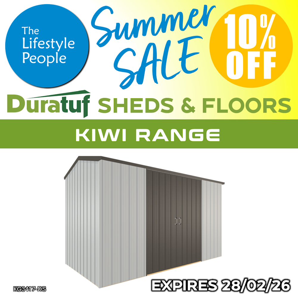 Duratuf Kiwi Shed KG3417-DS - 3.4m x 1.7m (Colour Finish)