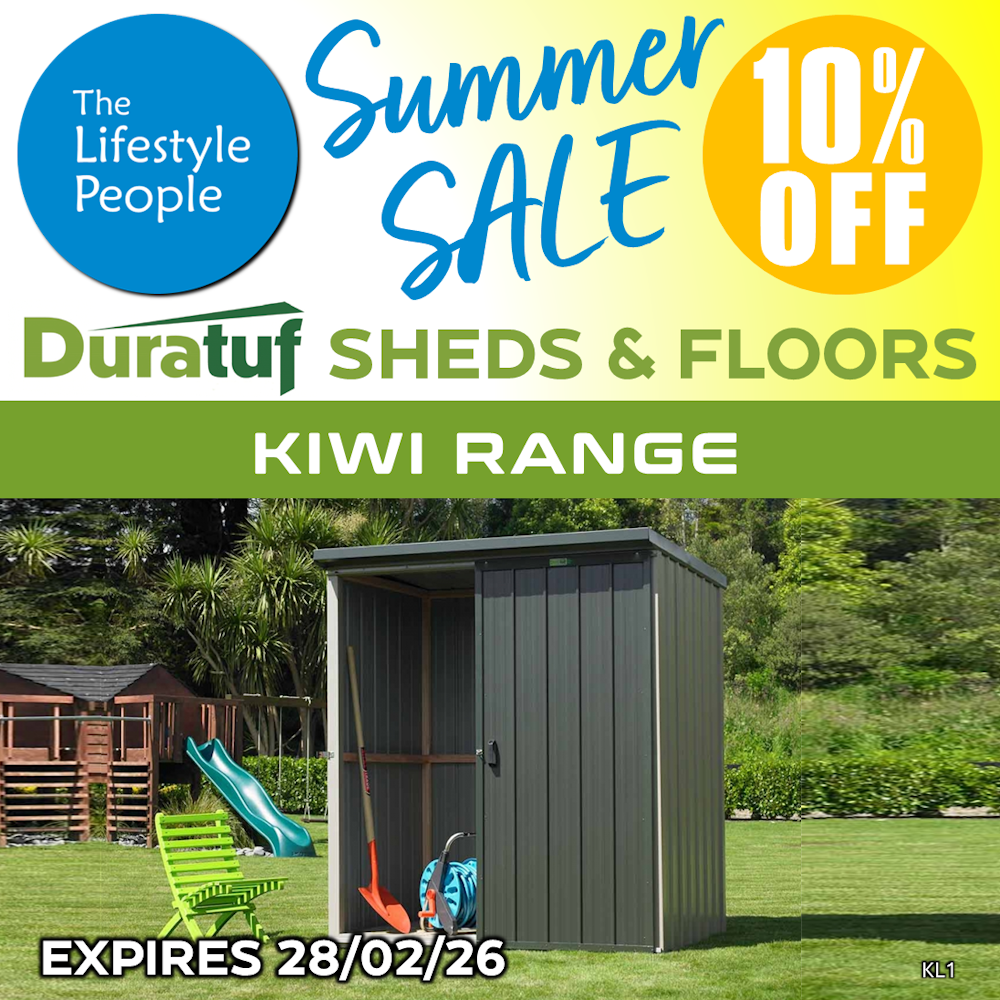 Duratuf Kiwi Shed KL1 - 1.7m x 1.2m (Colour Finish)