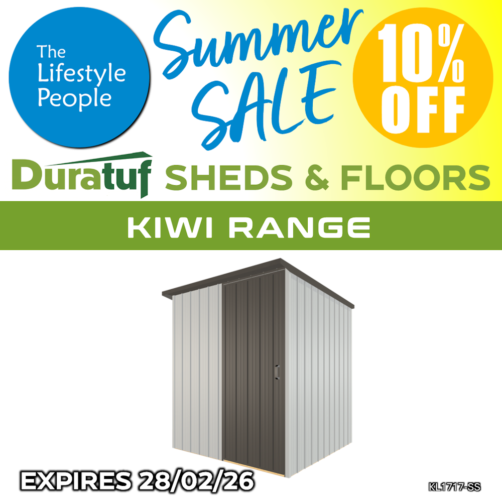 Duratuf Kiwi Shed KL1717-SS - 1.7m x 1.7m (Colour Finish)