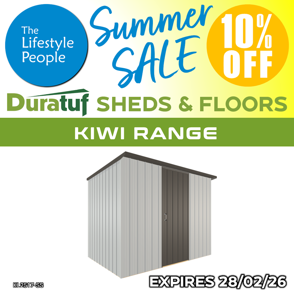 Duratuf Kiwi Shed KL2517-SS - 2.5m x 1.7m (Colour Finish)