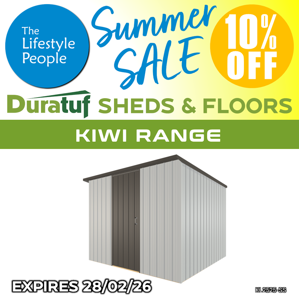 Duratuf Kiwi Shed KL2525-SS - 2.5m x 2.5m (Colour Finish)