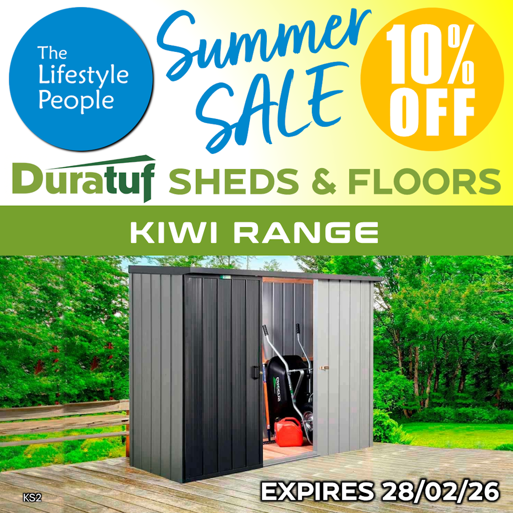 Duratuf Kiwi Shed KS2 - 2.5m x 0.9m (Colour Finish)