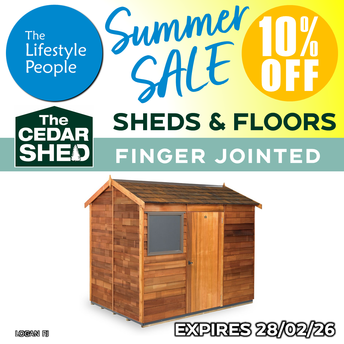 Logan Cedar Shed (Finger Jointed) 2.7m x 1.9m
