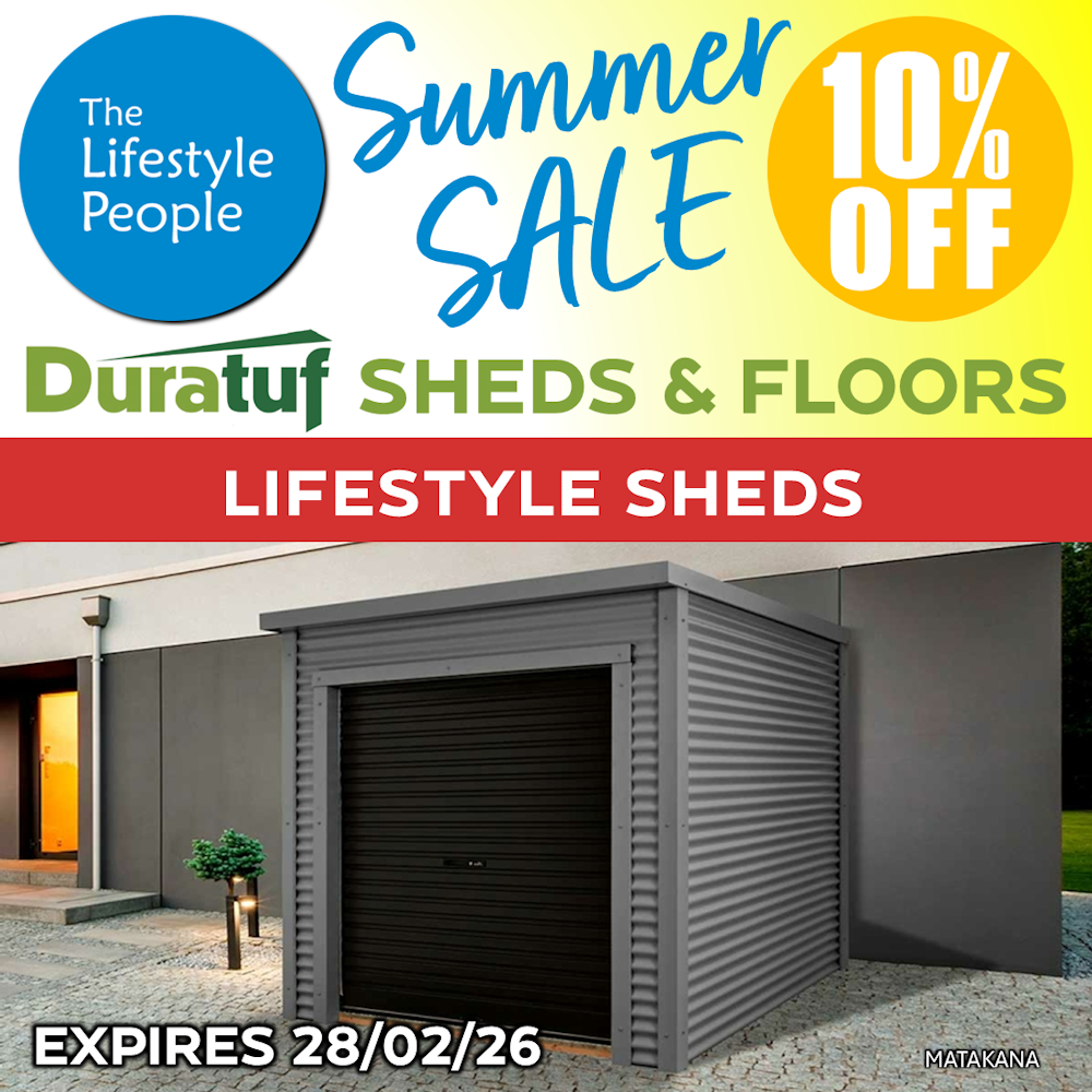 Duratuf Lifestyle MATAKANA Shed - 2.4m x 2.0m ( Colour Finish)