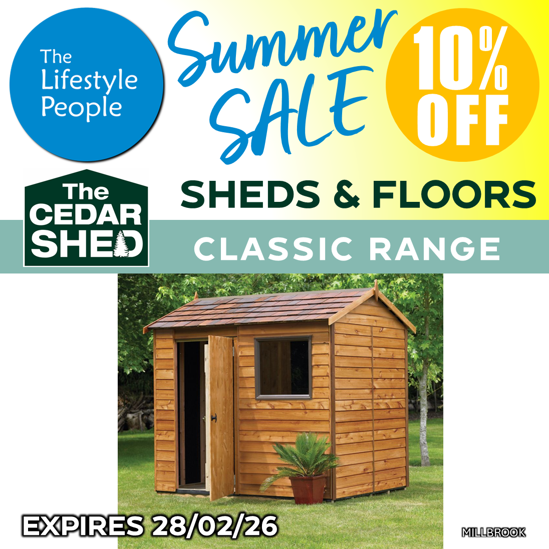 Millbrook Cedar Shed (Classic) 2.4m x 1.9m