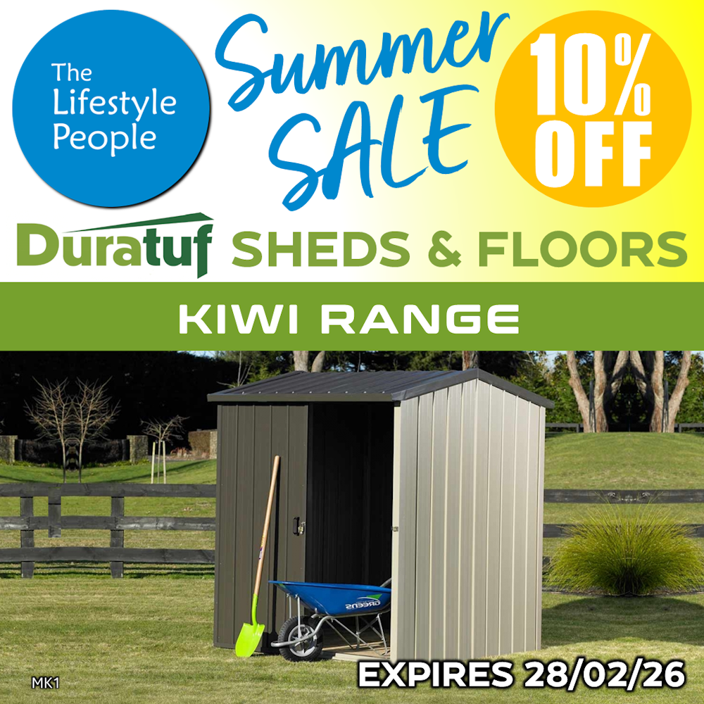 Duratuf Kiwi Shed MK1 - 1.7m x 1.7m (Colour Finish)