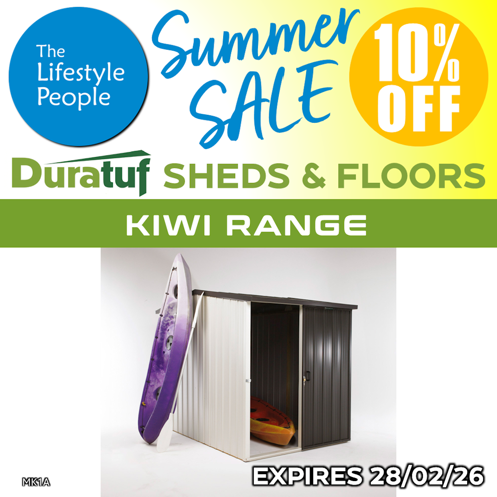 Duratuf Kiwi Shed MK1A - 1.7m x 2.5m (Colour Finish)