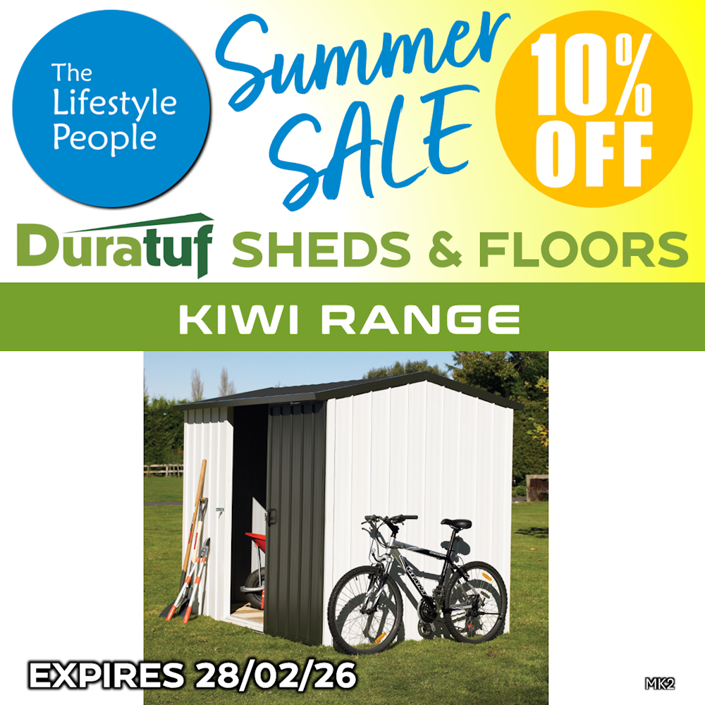 Duratuf Kiwi Shed MK2 - 2.5m x 1.7m (Colour Finish)