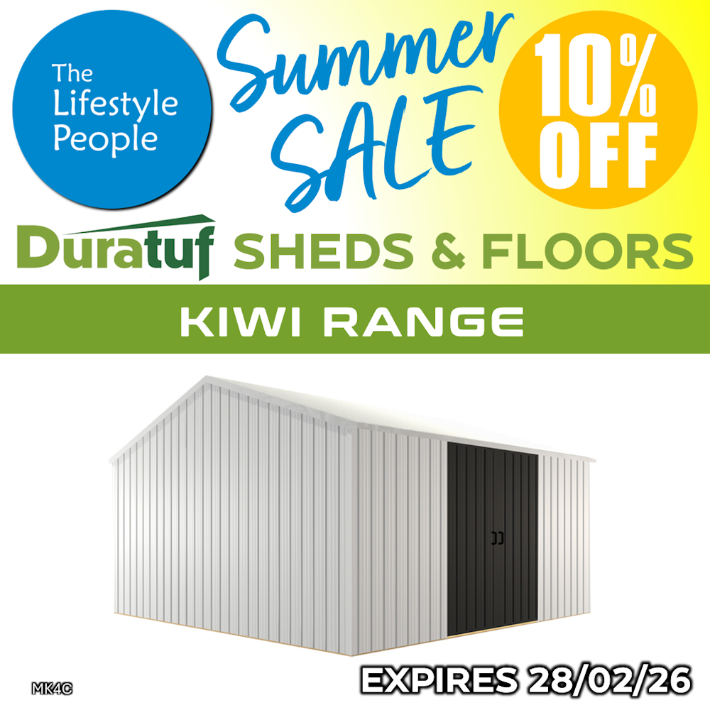 Duratuf Kiwi Shed MK4C - 4.2m x 4.2m (Colour Finish)