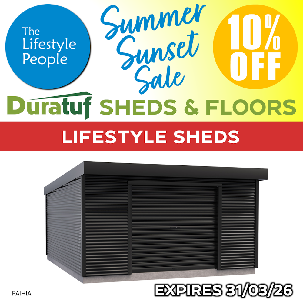 Duratuf Lifestyle PAIHIA Shed - 4.8m x 6.0m (Colour Finish)