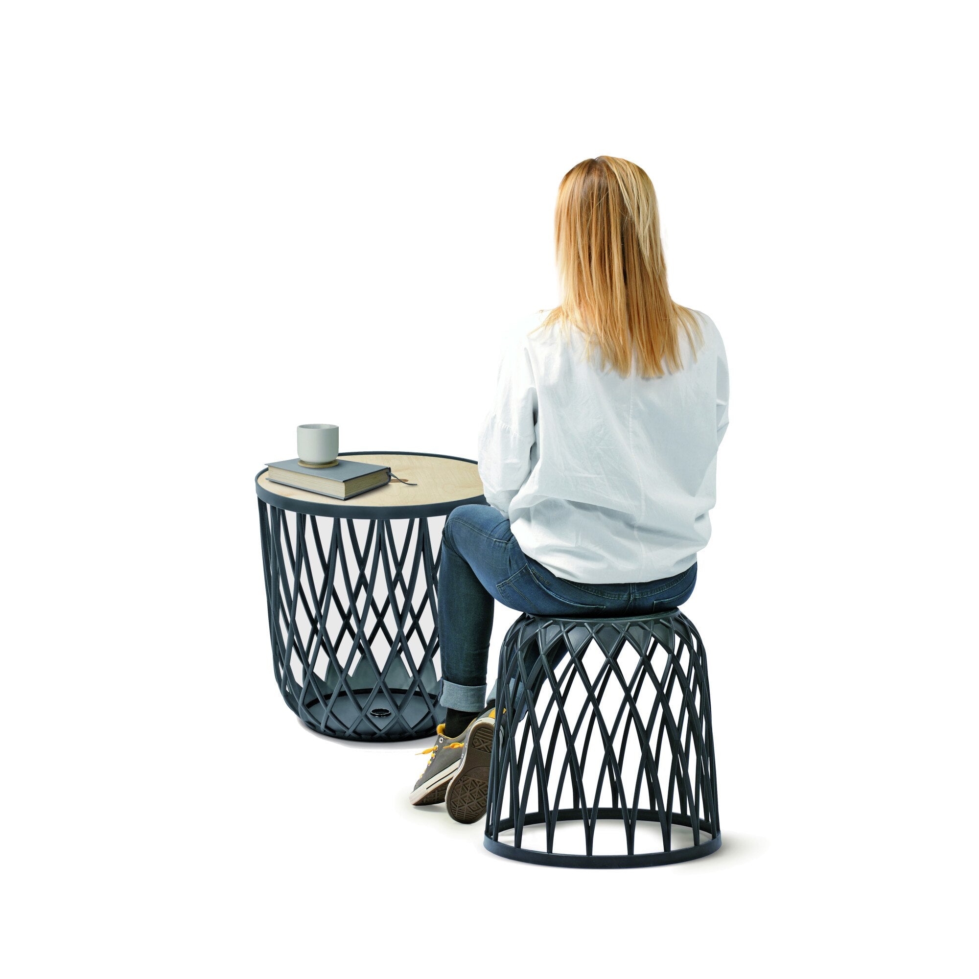 Prosperplast Uniqubo Set of 3 Basket Furniture Set