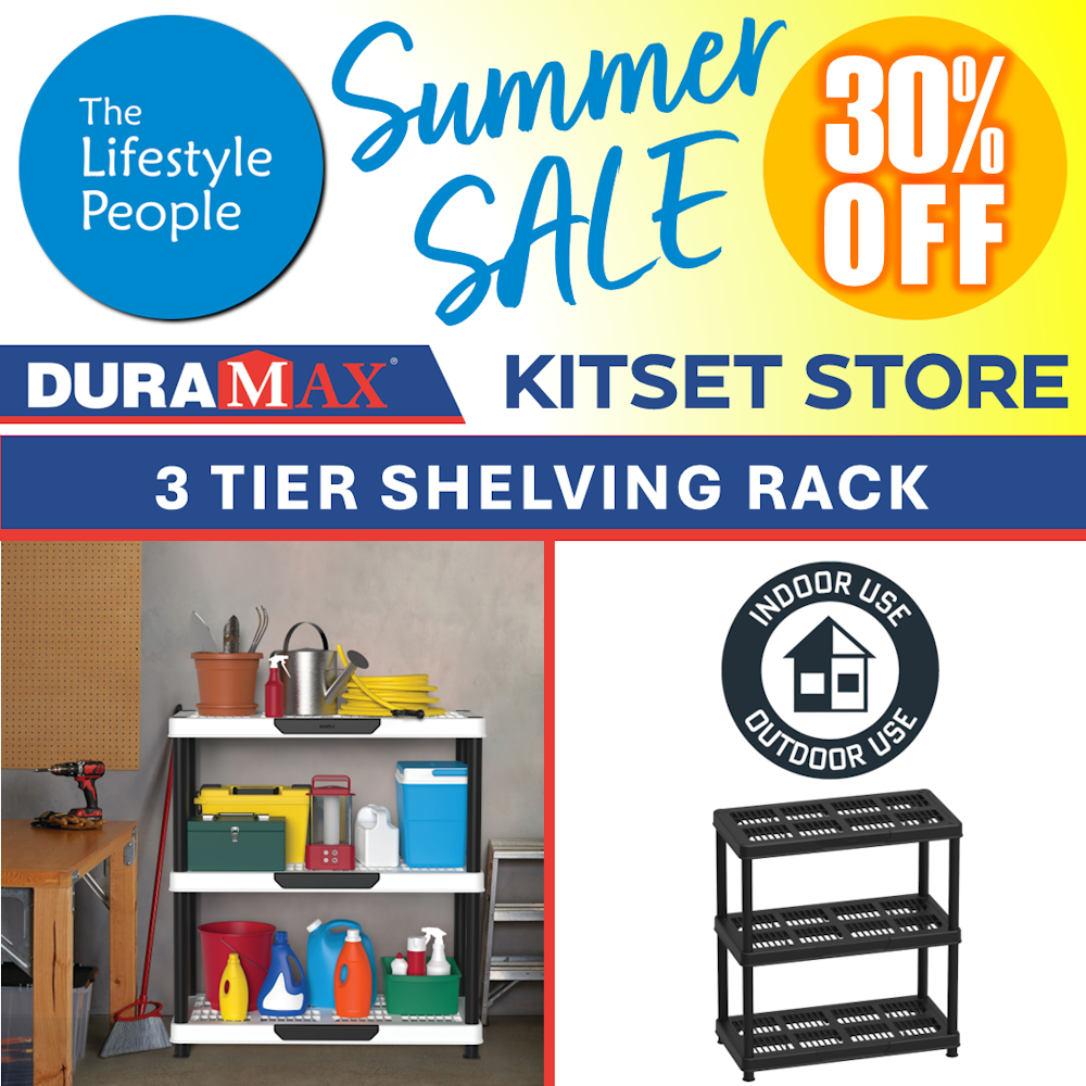 DuraMax 3 Tier Shelving Rack - 900mm x 450mm x 980mm – Kitset