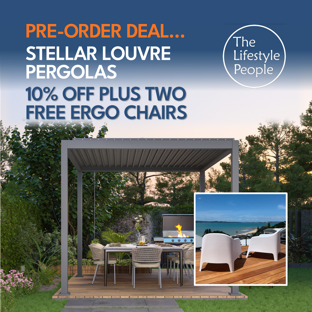 TLP Stellar Louvre Pergola - 3mx3mx2.5m - Graphite Grey RAL 7043 - Amazing Pre Sale OFFER !