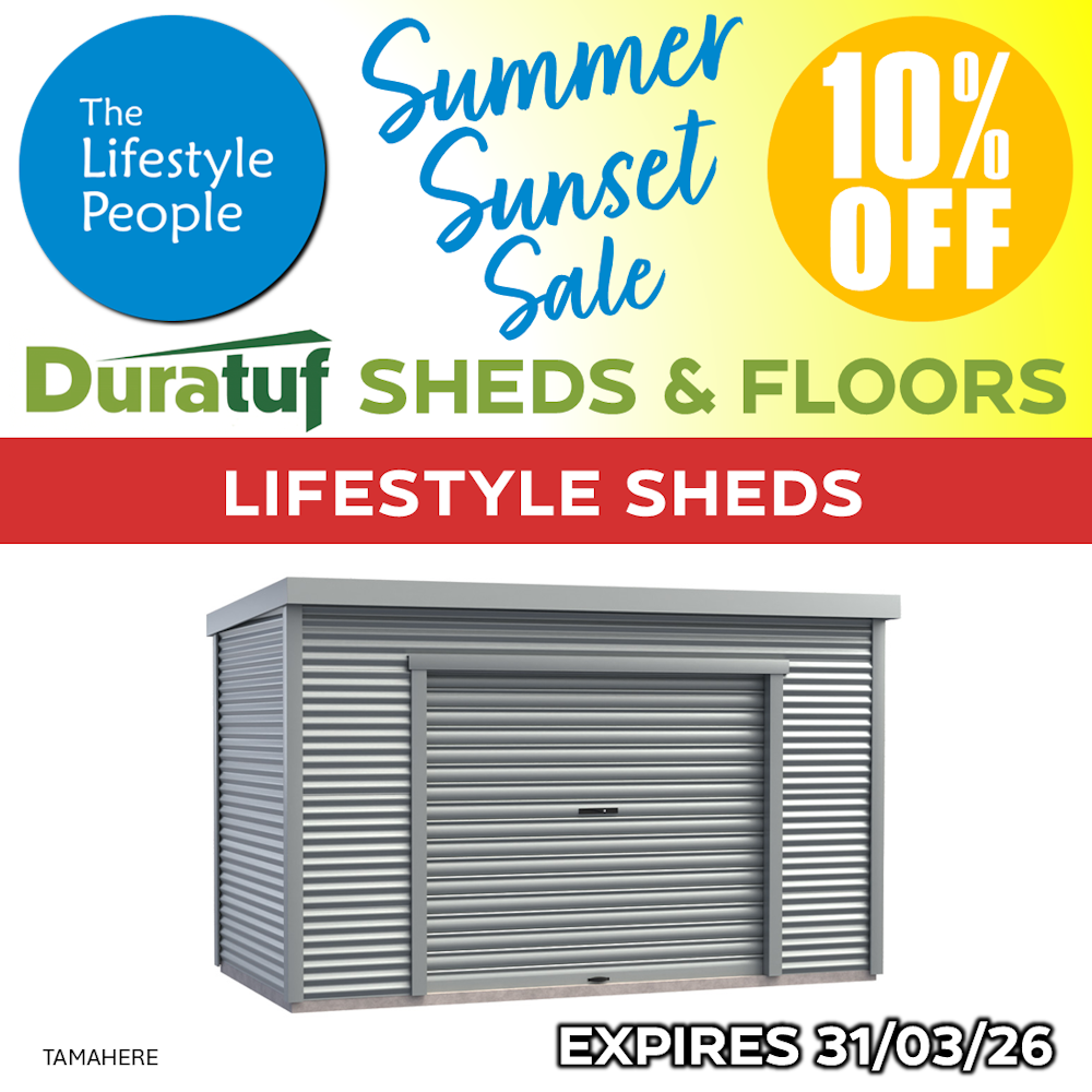 Duratuf Lifestyle TAMAHERE Shed - 4.0m x 2.0m (Colour finish)