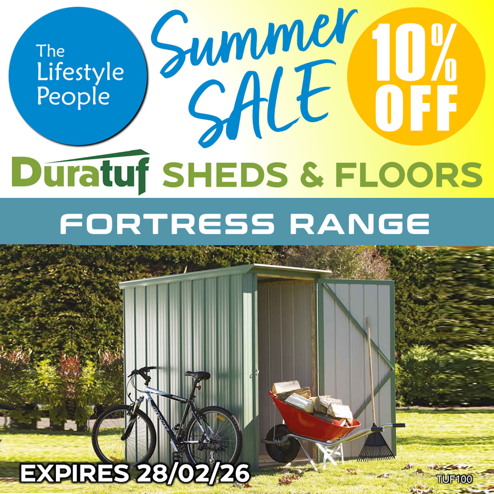 Fortress TUF100 Shed - 1.1m x 1.7m (Colour Finish)