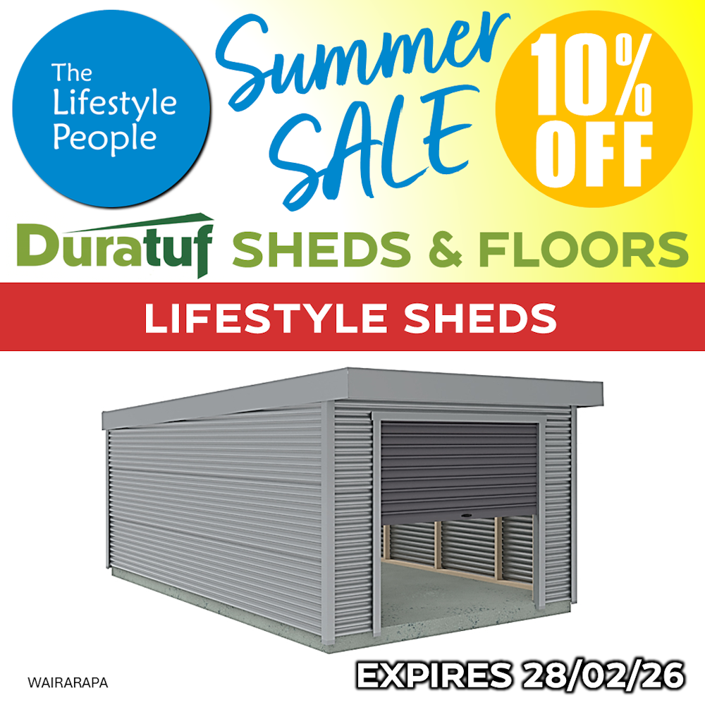 Duratuf Lifestyle WAIRARAPA Shed 3.6m x 6.0m (Colour Finish)