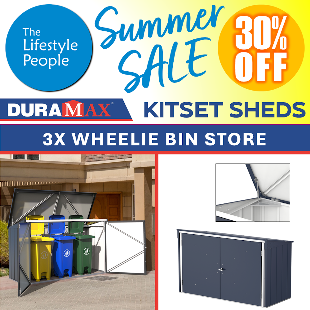 DuraMax 3x Wheelie Bin Store - 2.1m x 0.9m Kitset