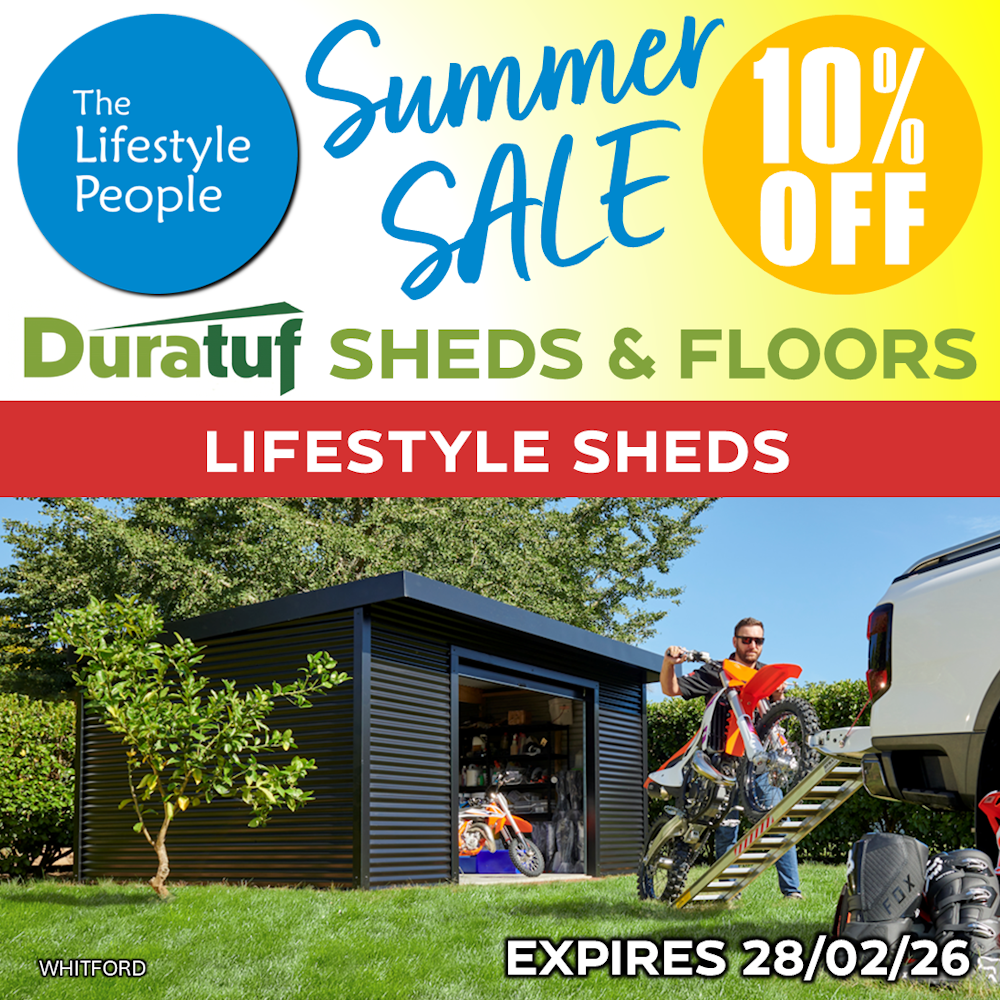 Duratuf Lifestyle WHITFORD Shed 4.8m x 3.6m (Colour Finish)