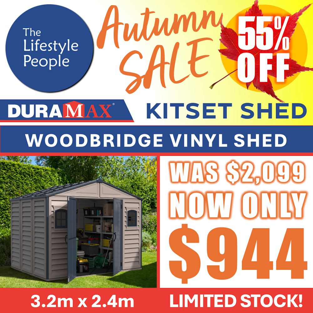 DuraMax Woodbridge Vinyl Shed - 3.2m x 2.4m Kitset