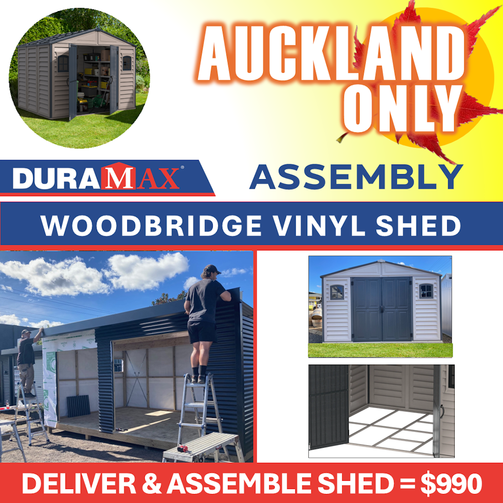 DuraMax Woodbridge Vinyl Shed - DELIVER & ASSEMBLE SHED