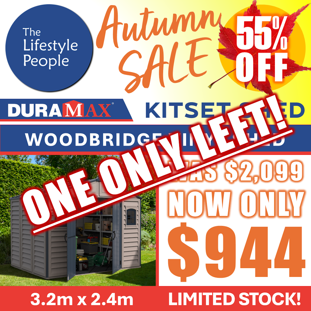DuraMax Woodbridge Vinyl Shed - 3.2m x 2.4m Kitset