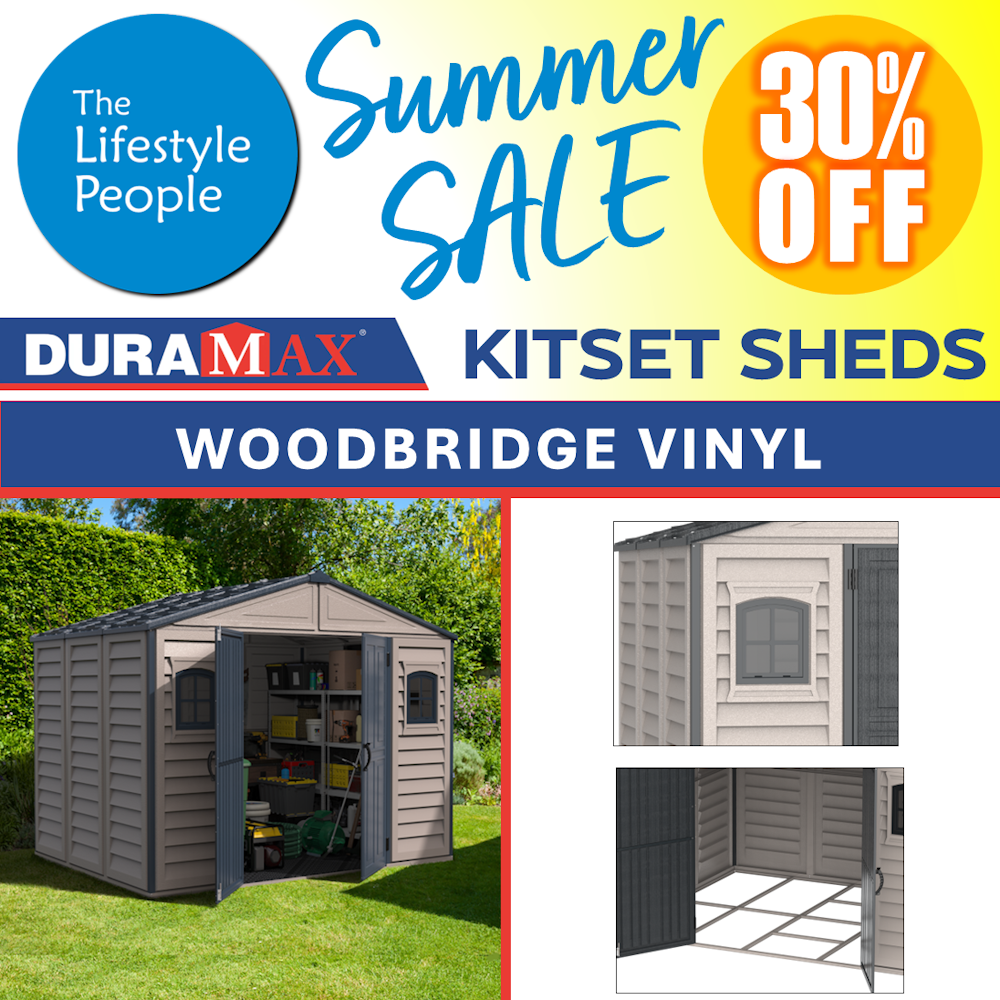 DuraMax Woodbridge II PLUS Vinyl Shed - 3.2 m x 2.4 m Kitset