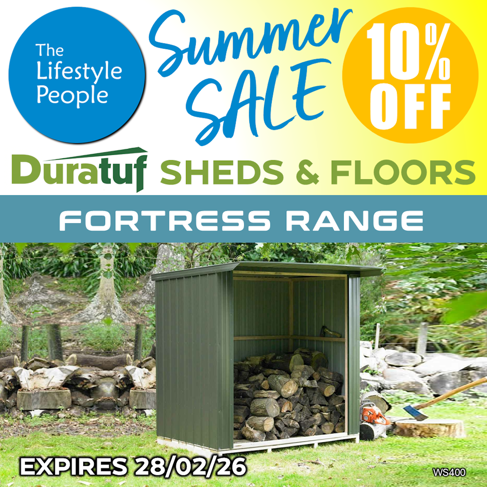 Fortress WS400 Wood Shed - 1.9m x 1.3m (Coloured Finish)