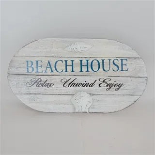 Oval Sign "Beach House"