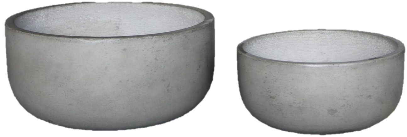 Small Light Cement Pot - Wide Style - Height (14cm) and Depth (29cm)