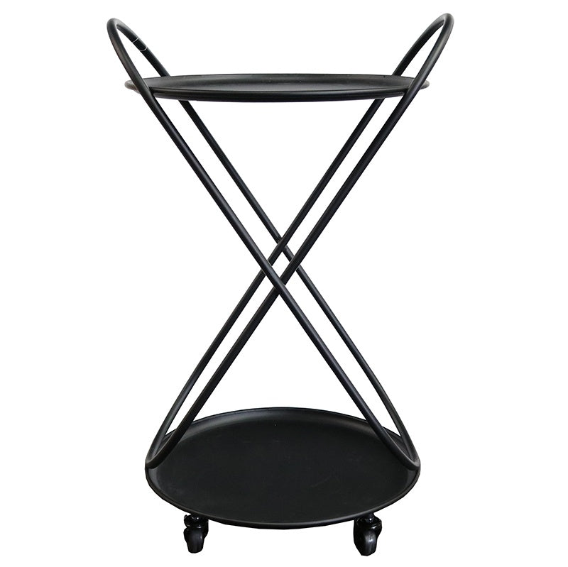 Cross Bar Iron Table - Black (78cm high)