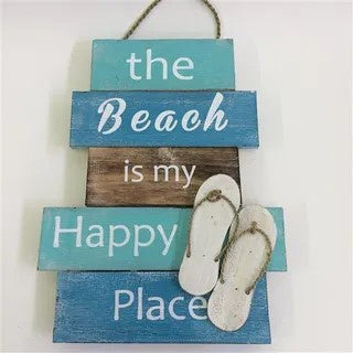 Square sign - The Beach is my happy place