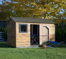 Regent Cedar Shed - Finger Jointed Cladding with Colour Steel Roof -3.6m (length) x 1.89m (depth)