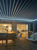 TLP 3mx3mx2.5m Louvre Pergola LED - Wall Mounted / Motorised (Graphite / Grey)