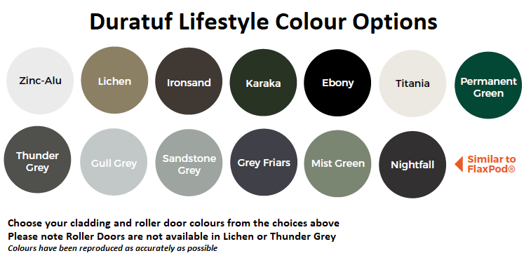 Duratuf Lifestyle Tamahere Stylish Shed 4000mm x 2000mm ( Colour finish)