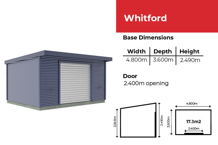 Duratuf Lifestyle Whitford Stylish Shed 4800mm x 3600mm (Colour finish)