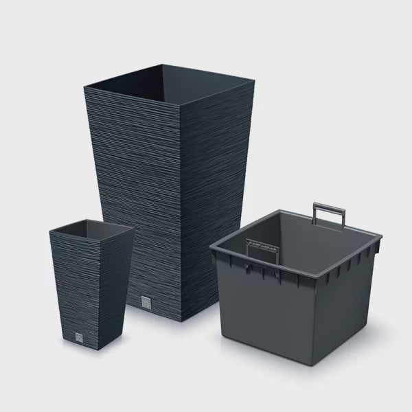 Prosperplast Furu Square Flowerpot - 265mm (w) x 265mm (l) x 500mm (h)