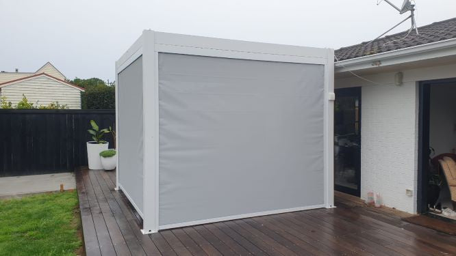 TLP Louvre Track blinds  - White Frame - 3702mm x 2320mm (4m side)