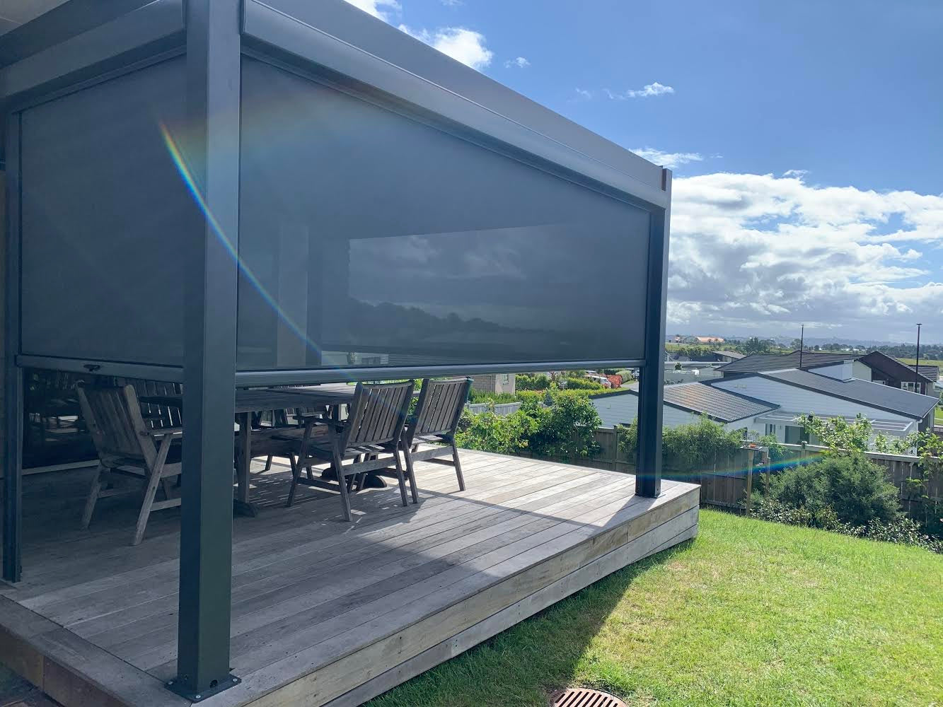 TLP "Affordable Premium" 4mx3mx2.5m Louvre Pergola LED - Wall Mounted / Electric (Graphite / Grey)
