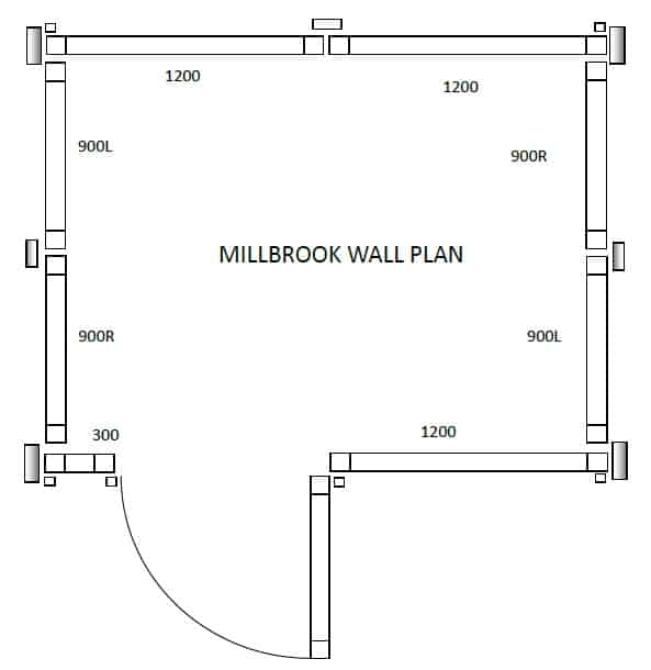 Millbrook Cedar Shed - Finger Jointed Cladding with Colour Steel Roof -2.4m (length) x 1.89m (depth)