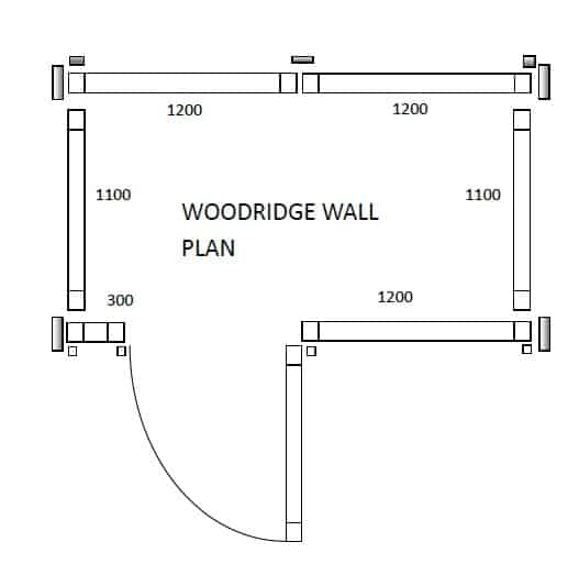 Woodridge Cedar Shed - Finger Jointed Cladding with Colour Steel Roof -2.4m (length) x 1.19m (depth)