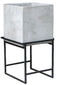 Small Light Weight Cement Planter Cube on Metal Stand -  Height (70cm) and Depth (38.5cm)