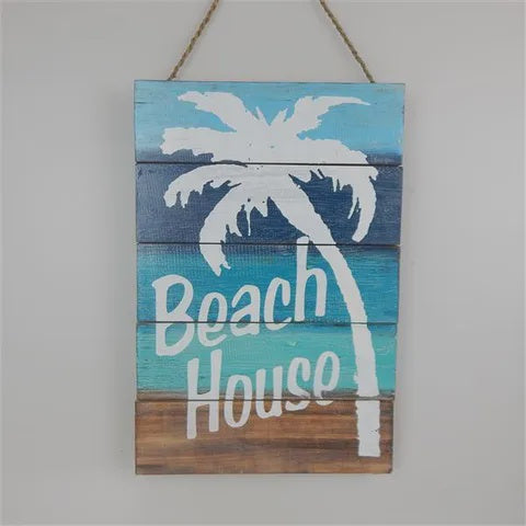 Wall Sign - Beach House (palm)